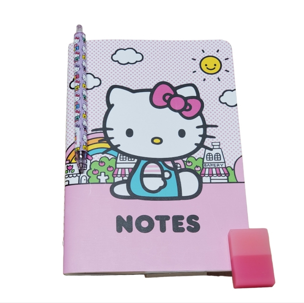 Hello Kitty Note Book, Hello Kitty Pen, Scented Eraser